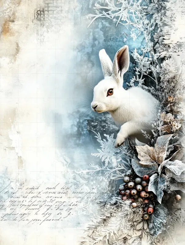 Shabby Chic Winter Relief Art