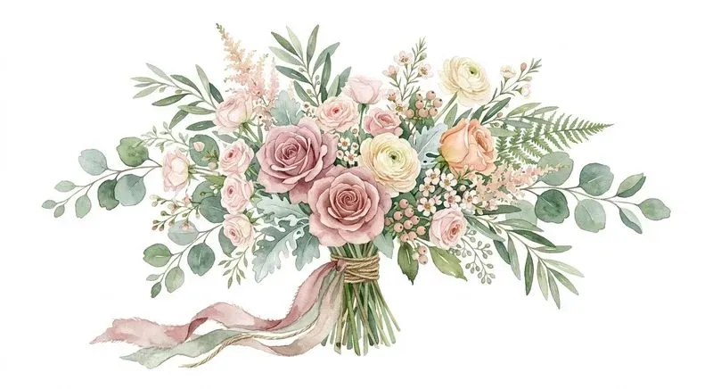 Delicate Watercolor Clipart Assets
