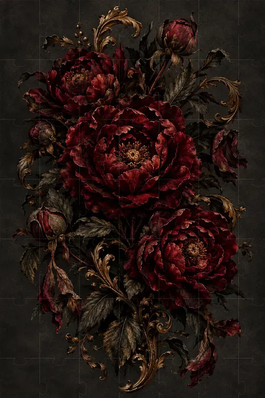Gothic Dark Floral Wall Art