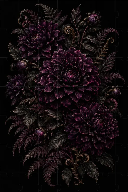 Gothic Dark Floral Wall Art