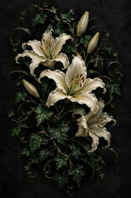 Gothic Dark Floral Wall Art