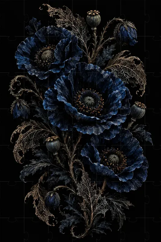 Gothic Dark Floral Wall Art