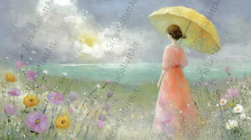Summer Oil Landscape Tv Wallpaper Art