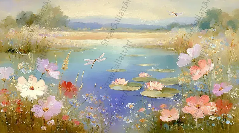 Summer Oil Landscape Tv Wallpaper Art