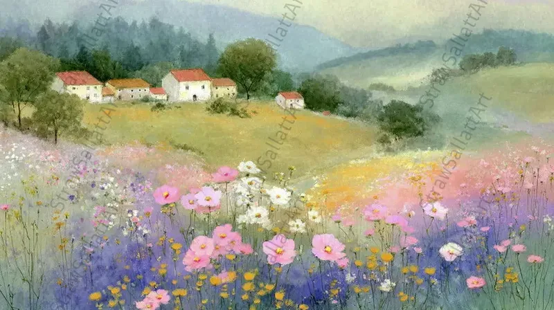 Summer Oil Landscape Tv Wallpaper Art
