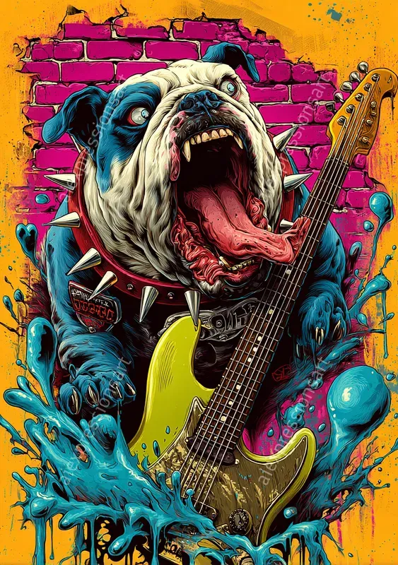Neon Lowbrow Skate Punk Art