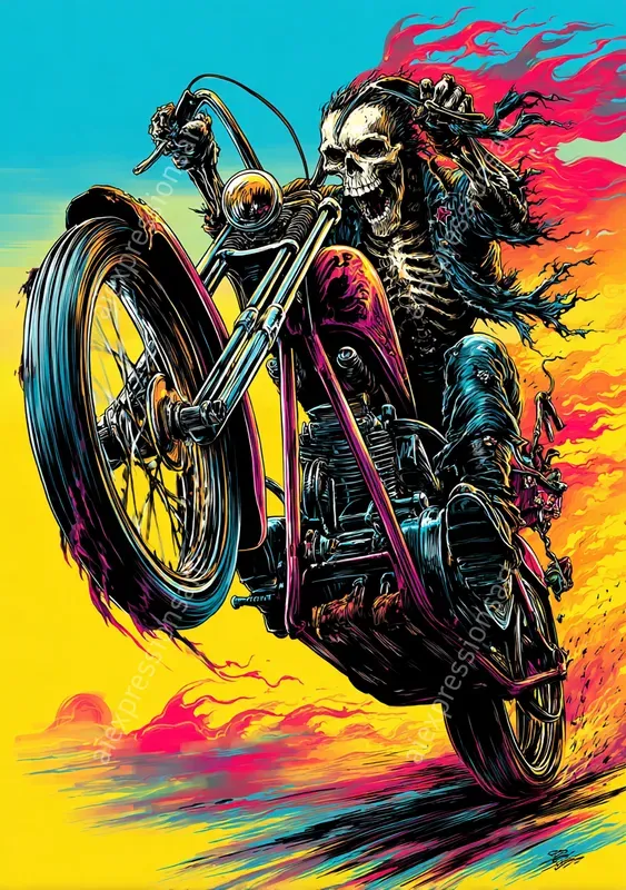 Neon Lowbrow Skate Punk Art
