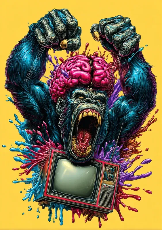 Neon Lowbrow Skate Punk Art