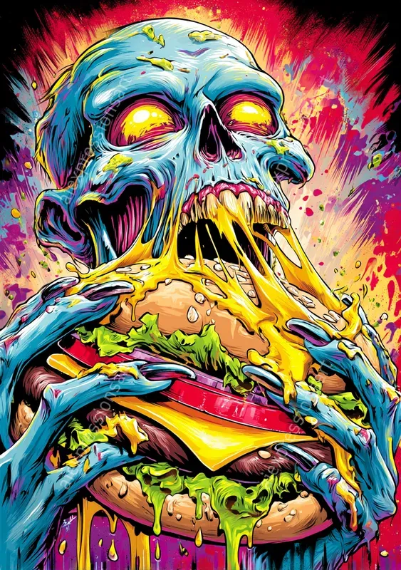 Neon Lowbrow Skate Punk Art