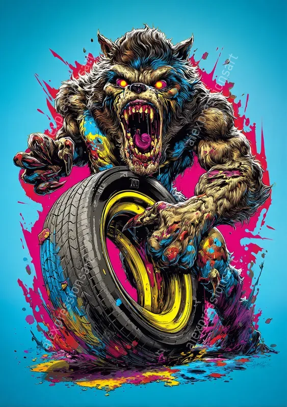 Neon Lowbrow Skate Punk Art