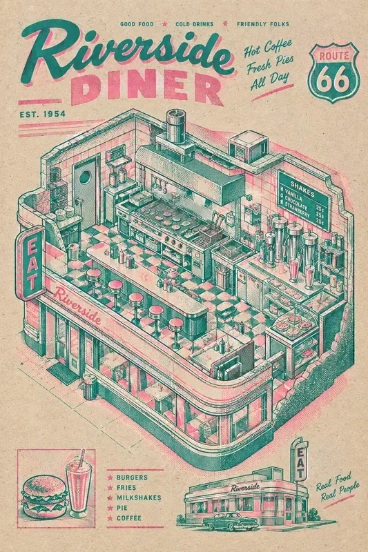 The Editorial Vault Riso Isometrics