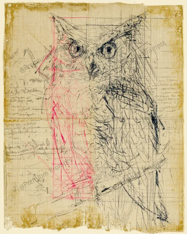 Old Mixed Media Sepia Sketches