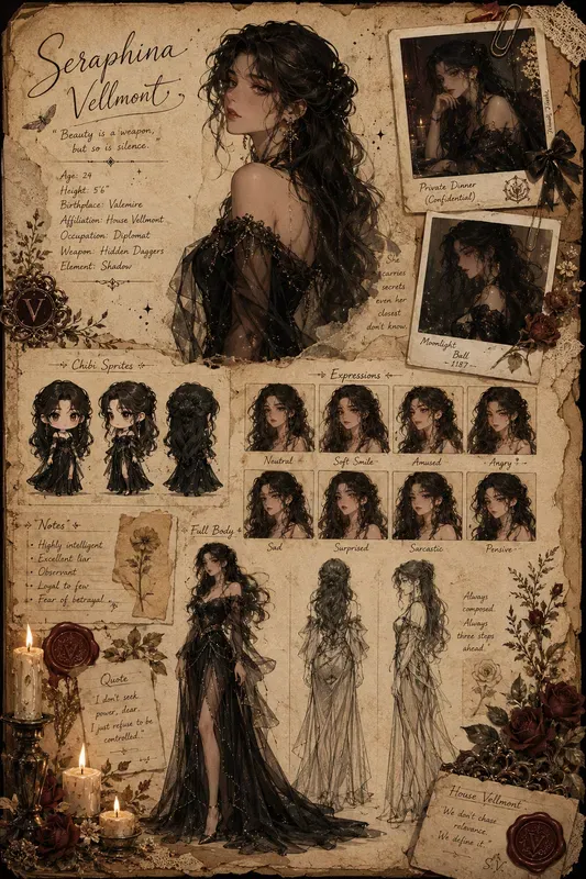 Vintage Character Sheets