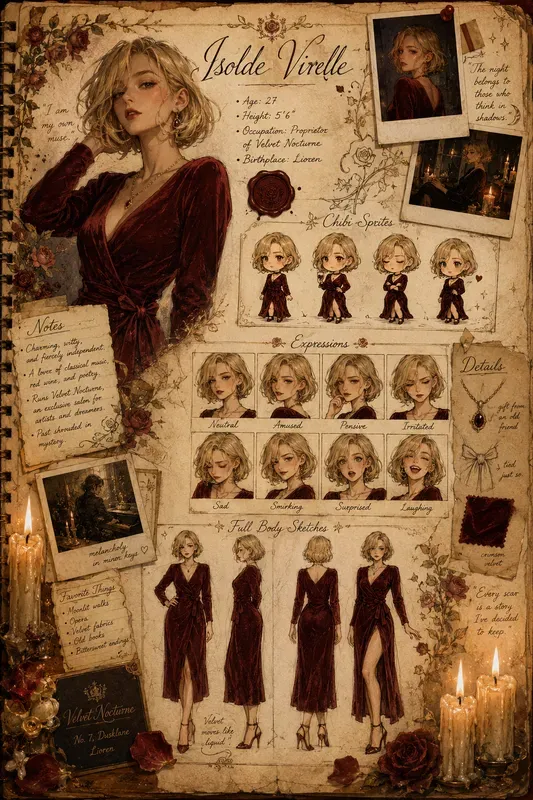 Vintage Character Sheets