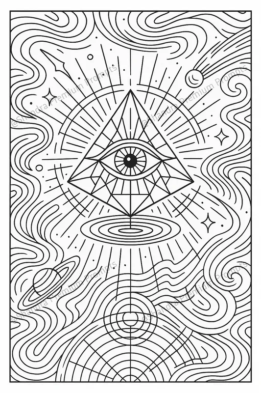 Trippy Psychedelic Coloring Book Pages