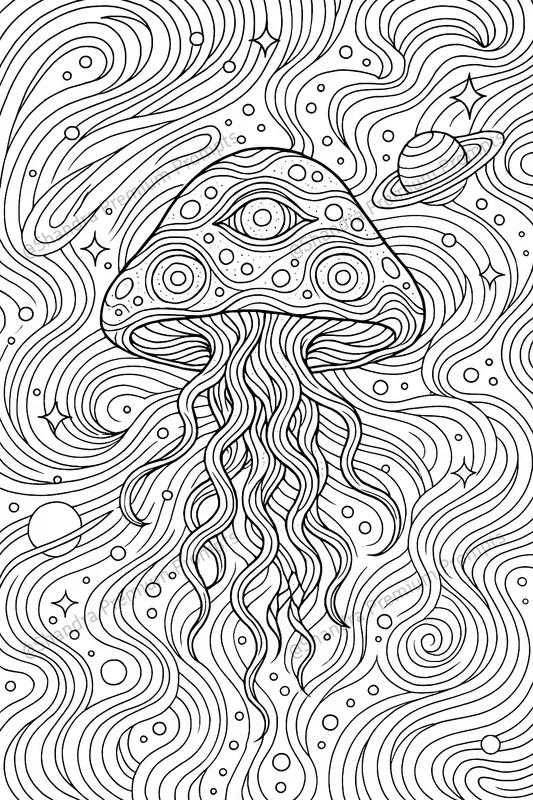 Trippy Psychedelic Coloring Book Pages