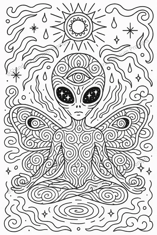 Trippy Psychedelic Coloring Book Pages