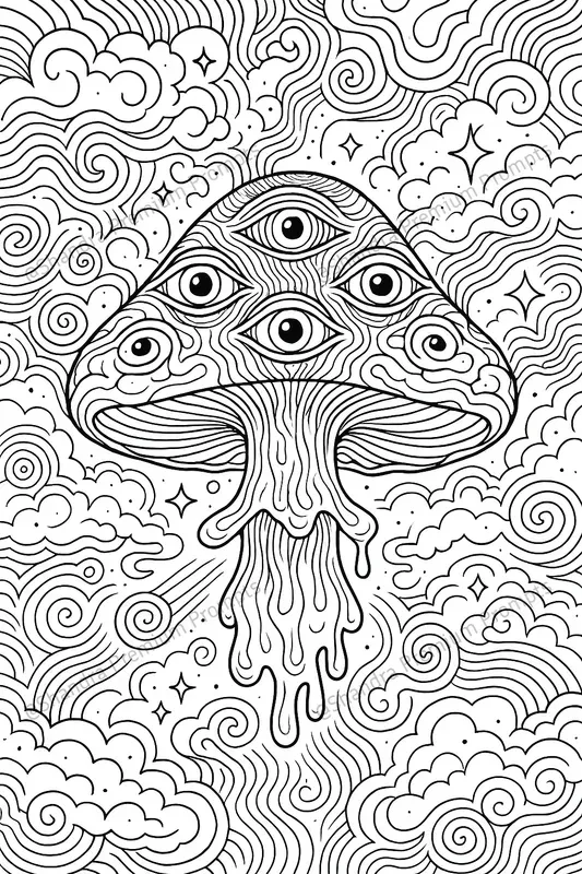 Trippy Psychedelic Coloring Book Pages