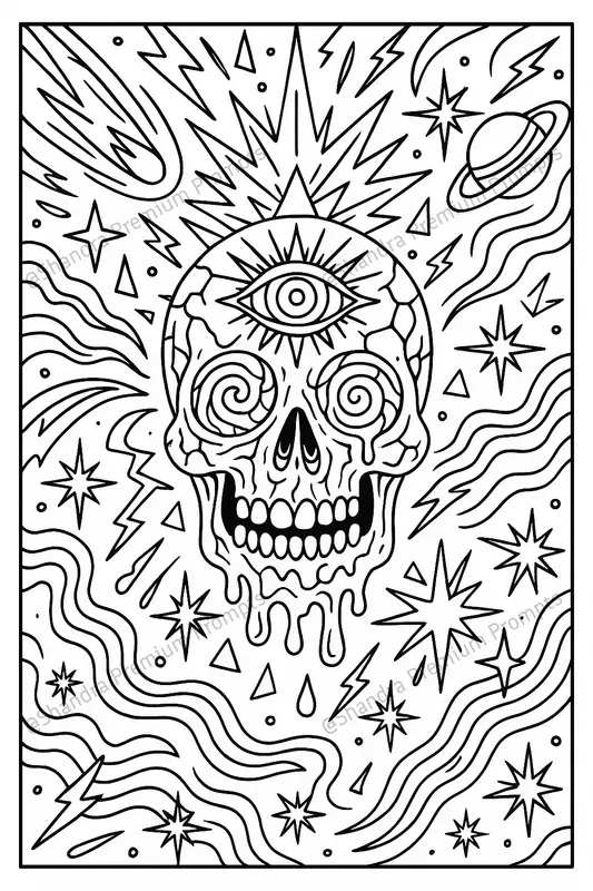 Trippy Psychedelic Coloring Book Pages