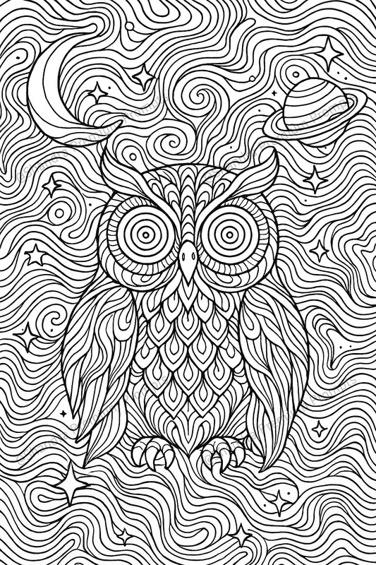 Trippy Psychedelic Coloring Book Pages