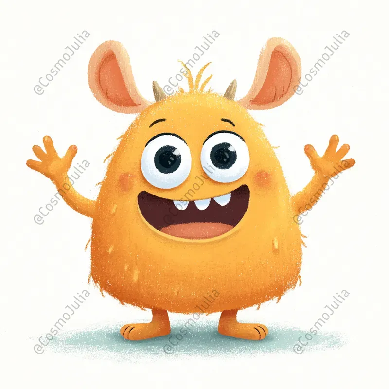 Cute Emotion Monster Character Clipart