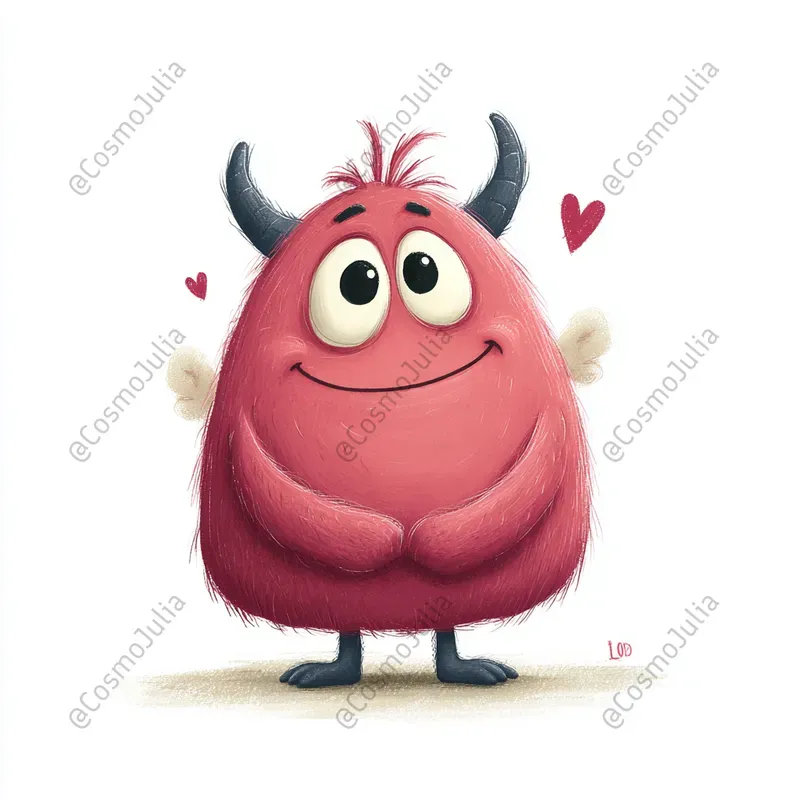 Cute Emotion Monster Character Clipart