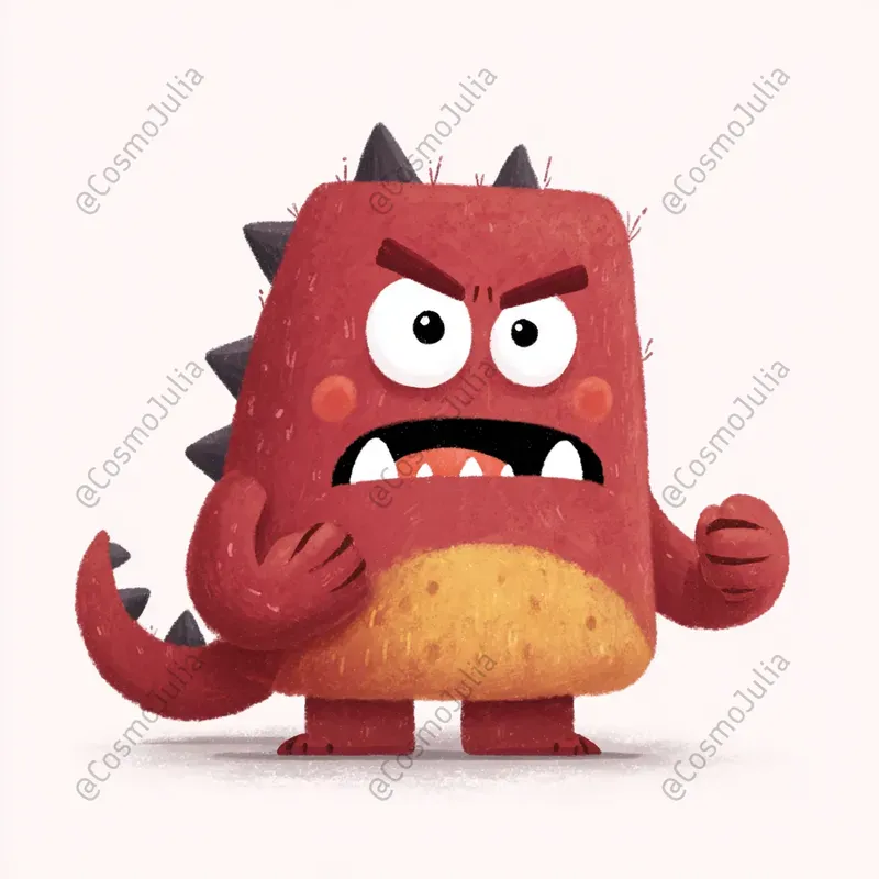 Cute Emotion Monster Character Clipart