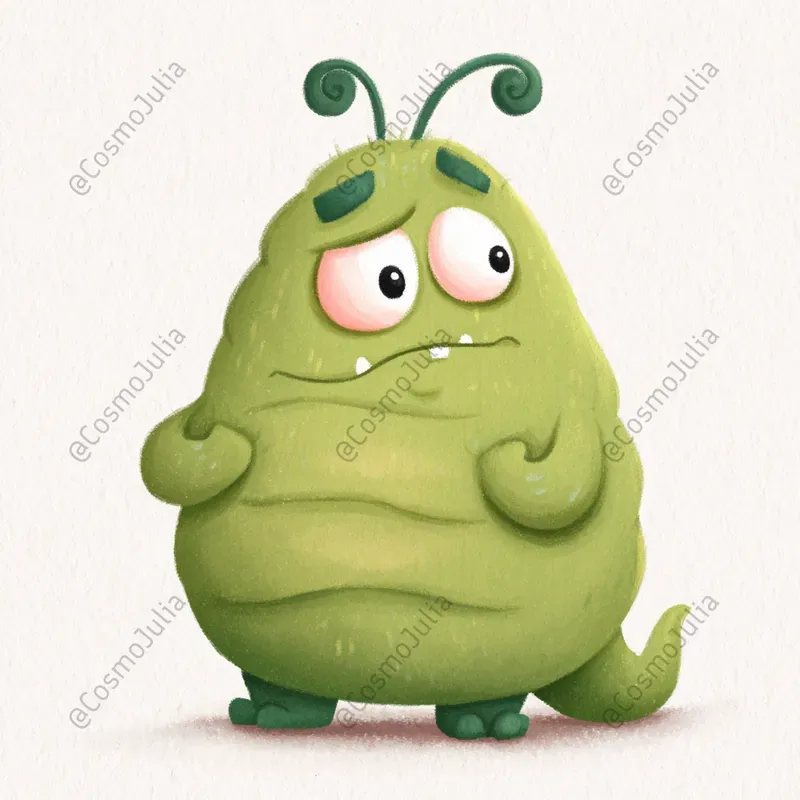 Cute Emotion Monster Character Clipart