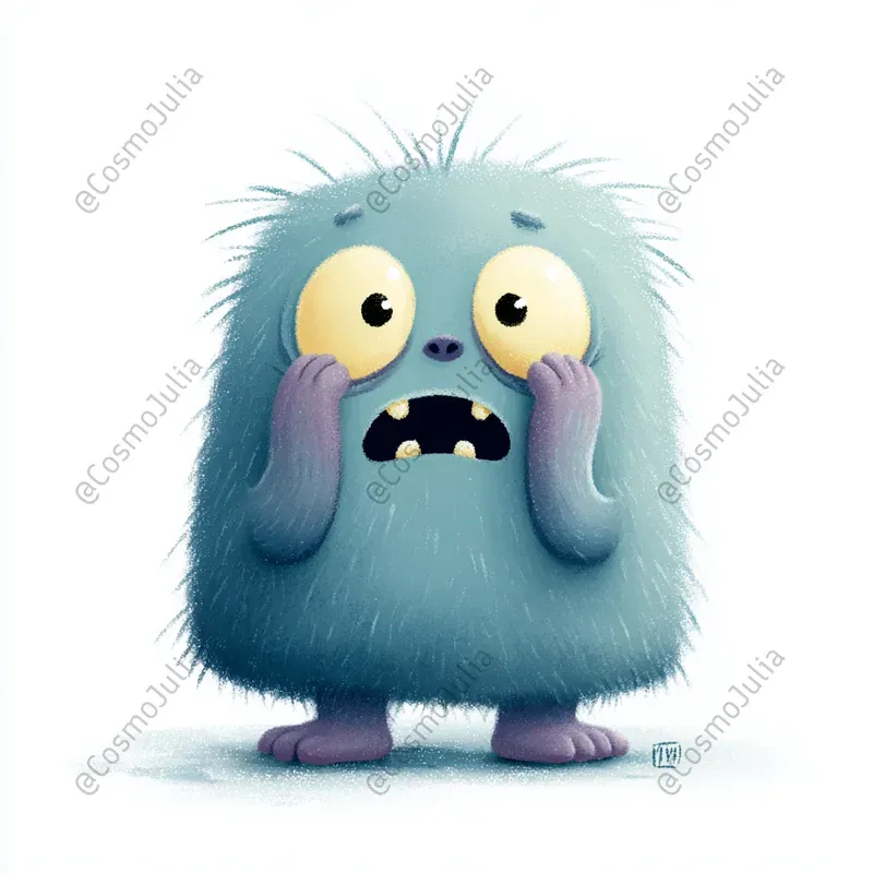 Cute Emotion Monster Character Clipart