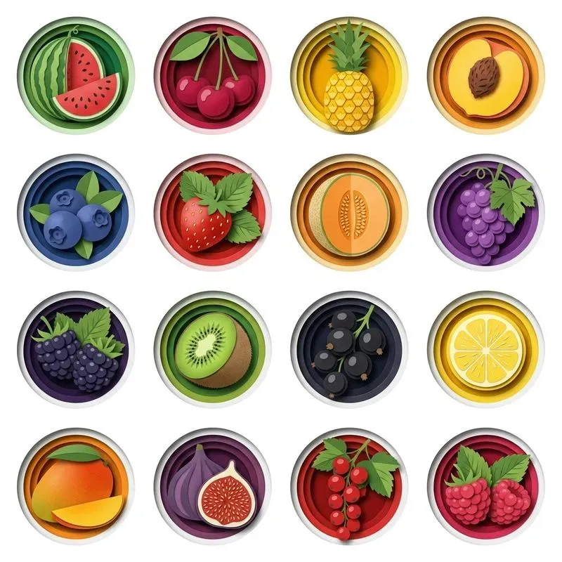 3D Paper Cut Shadowbox 16in1 Icon Packs