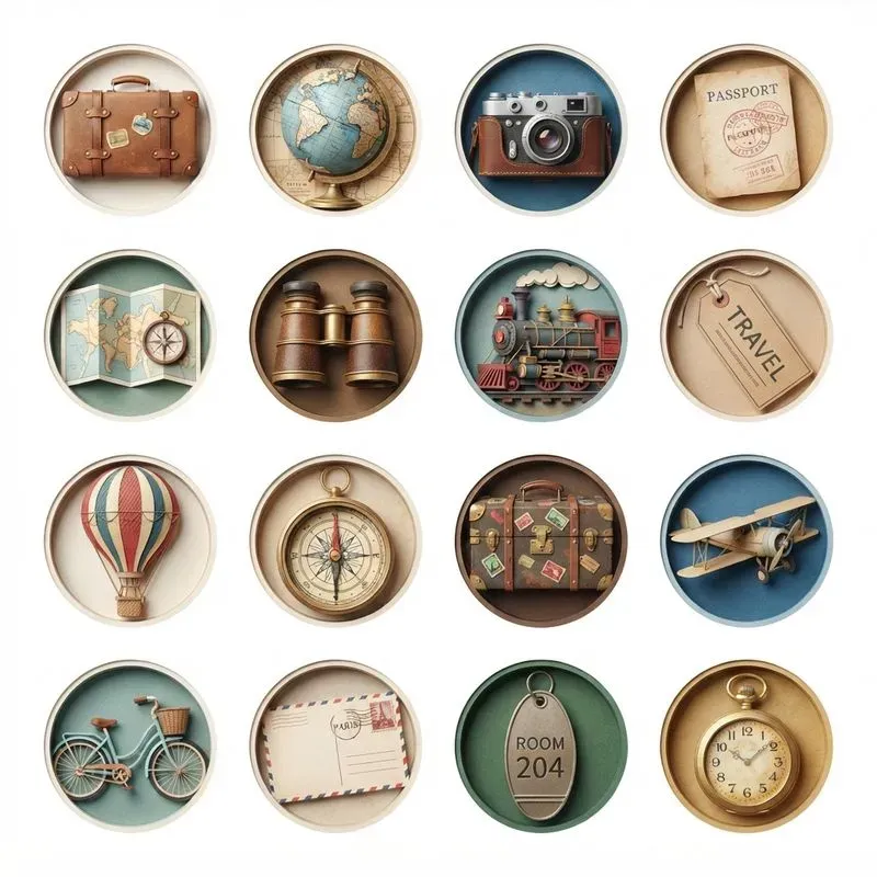 3D Paper Cut Shadowbox 16in1 Icon Packs