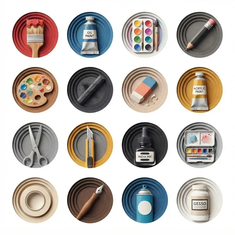 3D Paper Cut Shadowbox 16in1 Icon Packs