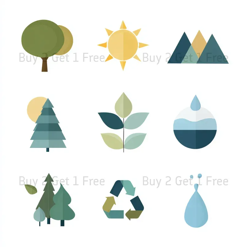 Eco Friendly Icon Set Clipart Logos