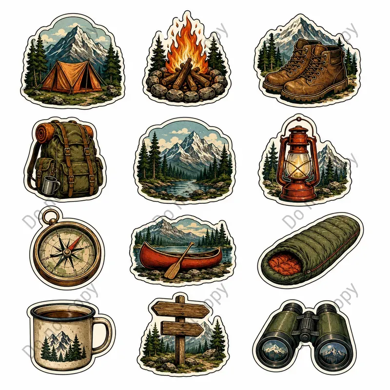 Camping Outdoors Sticker Sheets