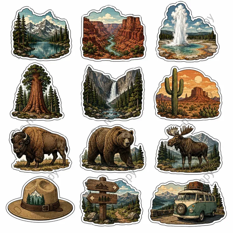 Camping Outdoors Sticker Sheets