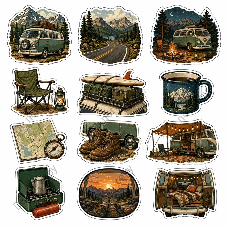 Camping Outdoors Sticker Sheets