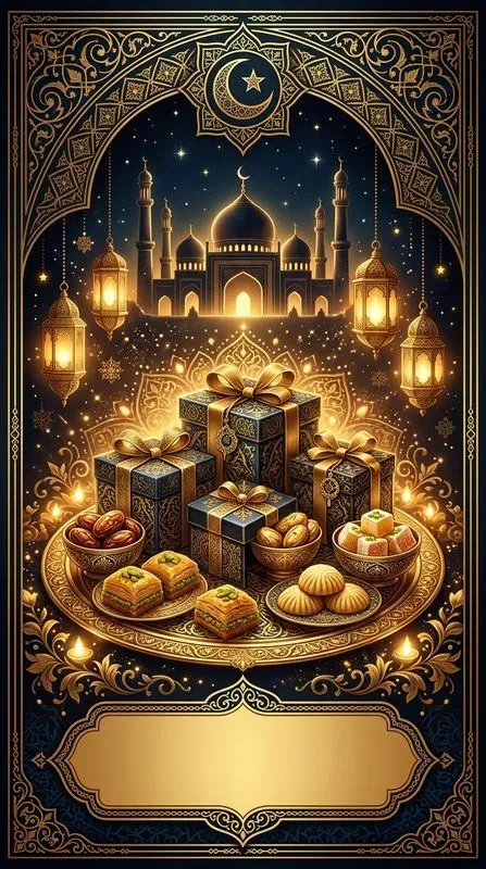 Luxury Eid Islamic Greeting Cards Gemi
