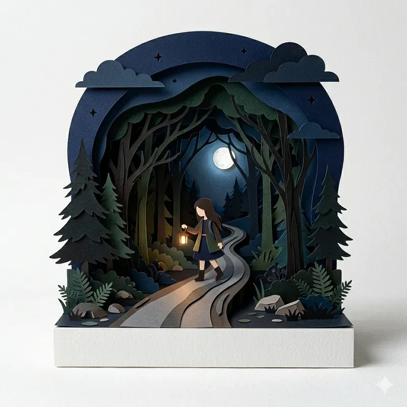 Paper Cutout Diorama Nature Sceneries