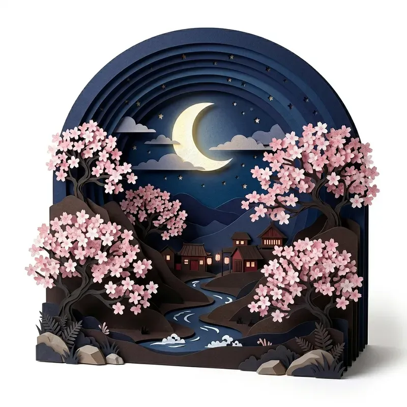 Paper Cutout Diorama Nature Sceneries
