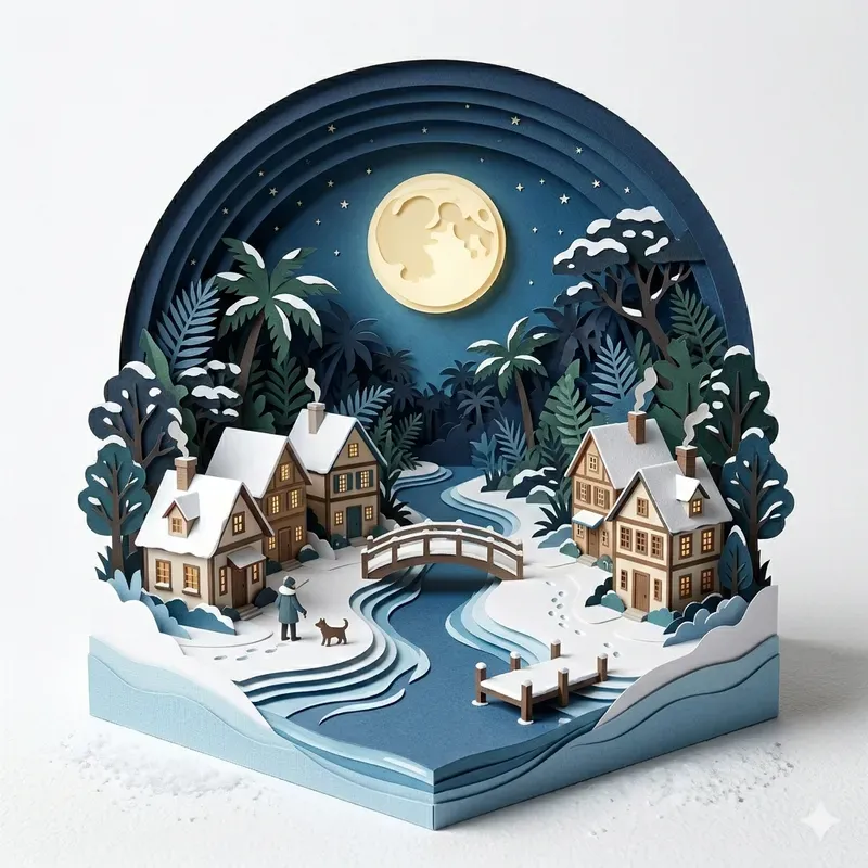 Paper Cutout Diorama Nature Sceneries