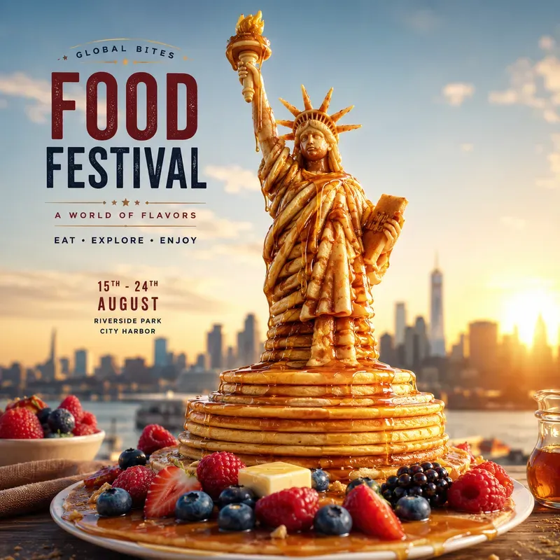 Iconic Landmark Food Festival Posters