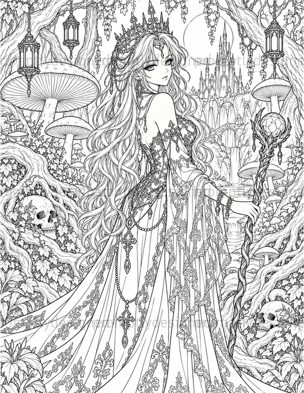 Dark Fantasy Anime Coloring Pages