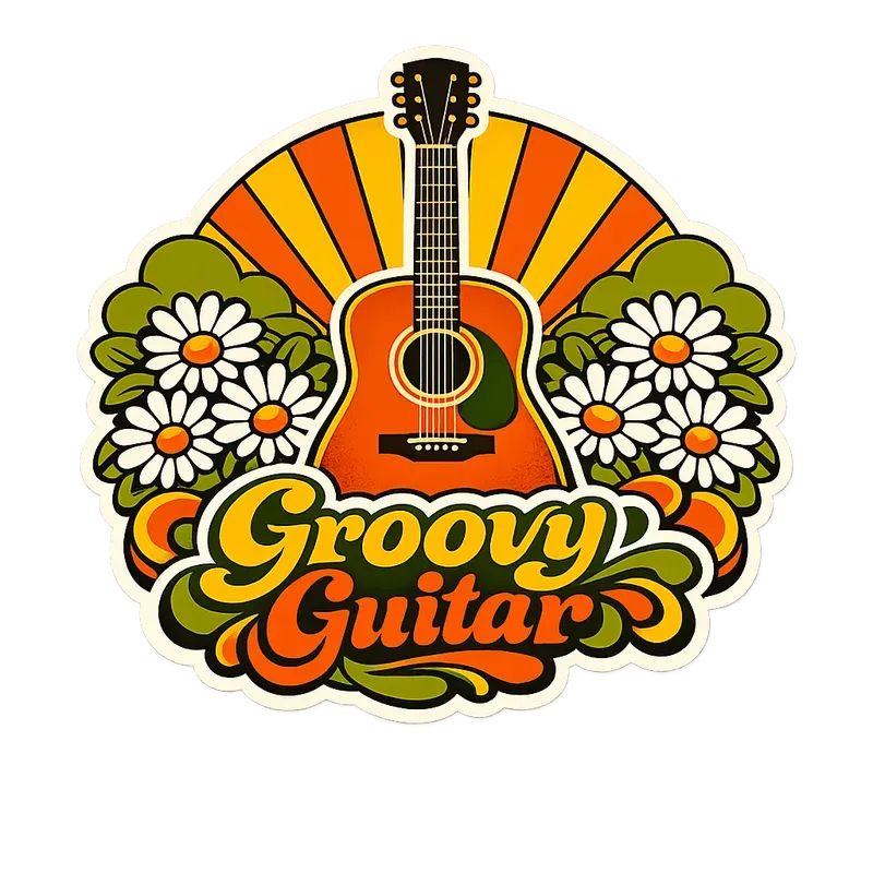 Vibrant 70s Retro Stickers