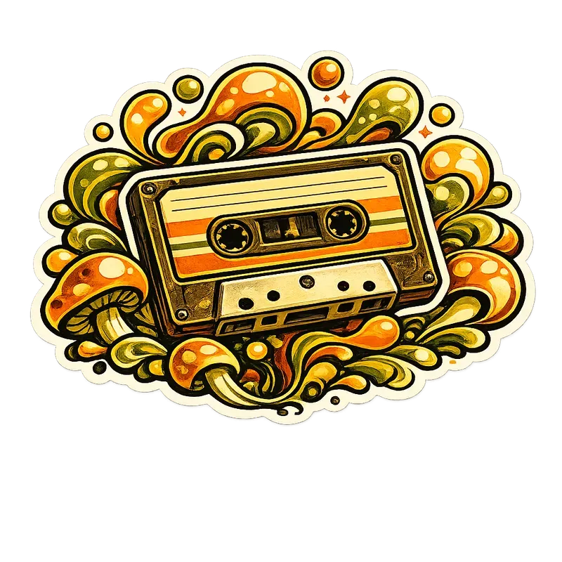 Vibrant 70s Retro Stickers