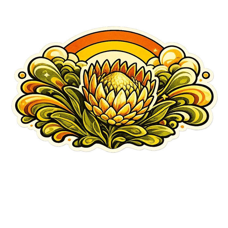 Vibrant 70s Retro Stickers