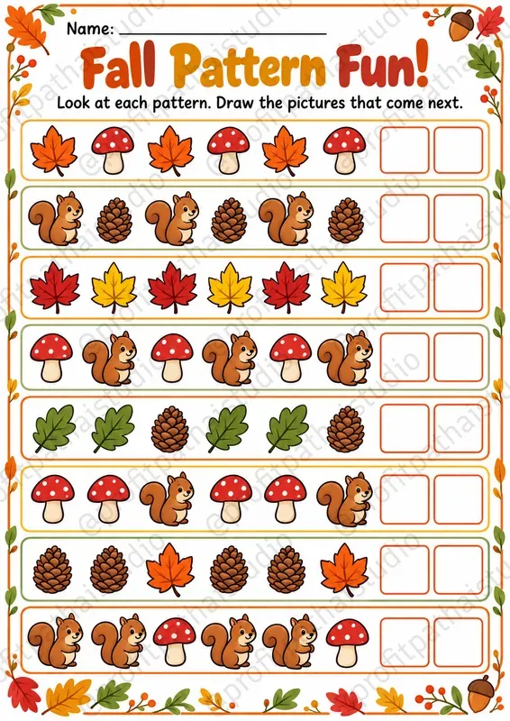 Fall Kids Activity Worksheet Maker