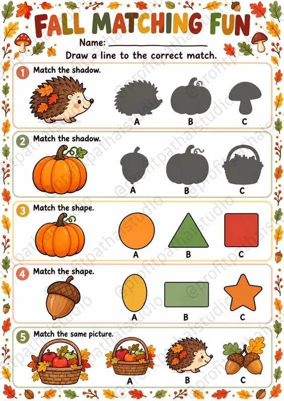 Fall Kids Activity Worksheet Maker
