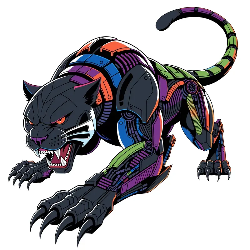 Cybernetic Mecha Animals Vector Art