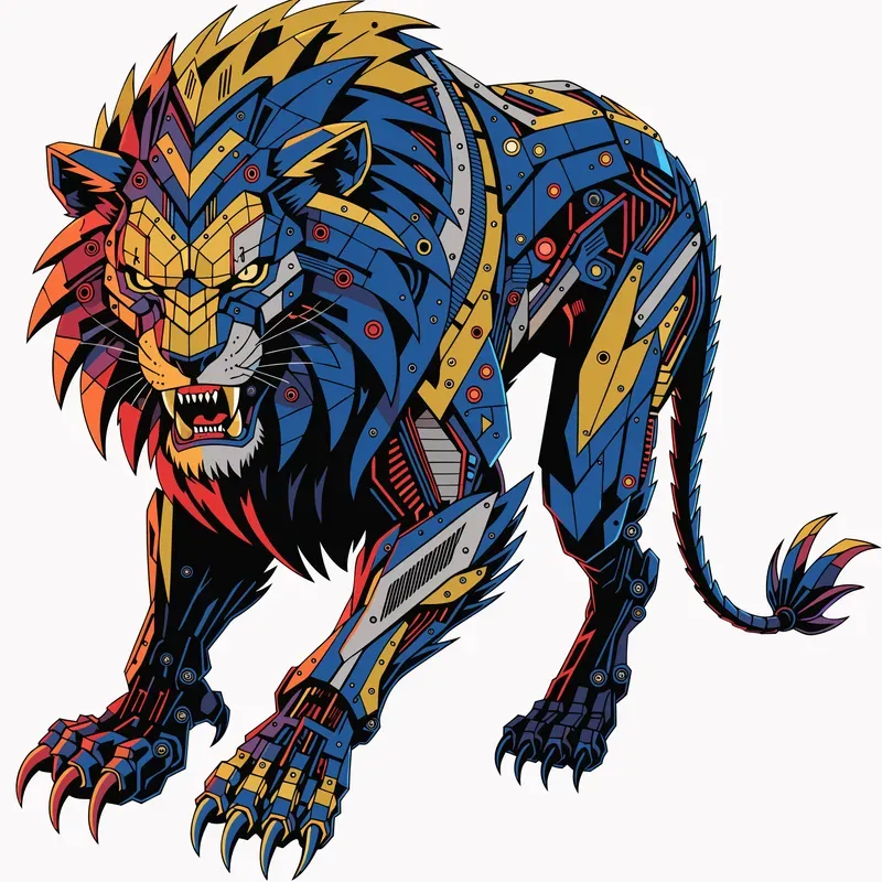 Cybernetic Mecha Animals Vector Art