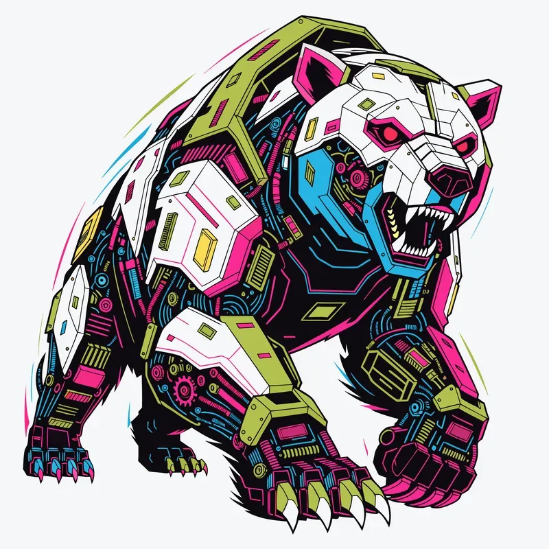Cybernetic Mecha Animals Vector Art